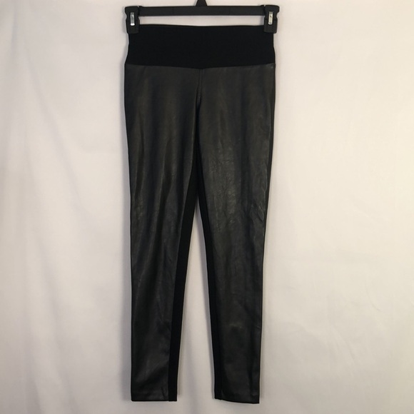 INC International Concepts  Skinny Pull On Pants Front Black Faux Leather Sz 2P - Picture 3 of 11